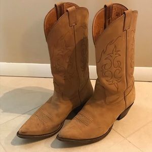 Suede Light Brown Cowboy Boots